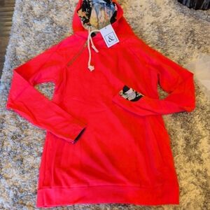 Ampersand Ave Red Floral Double Hoodie